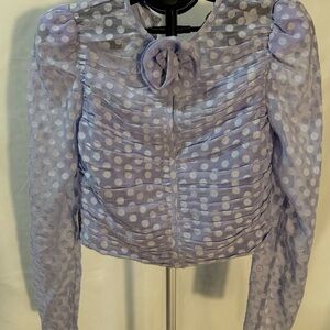 ASOS DESIGN KEYHOLE DOBBY BLOUSE WITH CORSAGE DETAIL